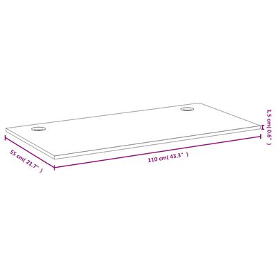 vidaXL Schreibtischplatte 110x55x1,5 cm Bambus