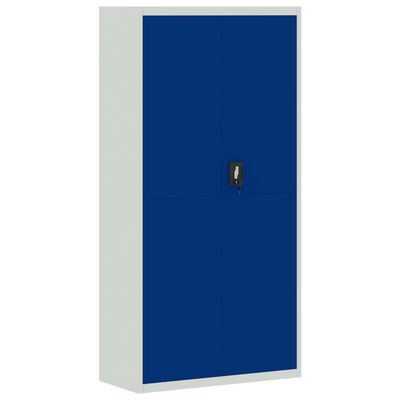 vidaXL Aktenschrank Hellgrau und Blau 90x40x180 cm Stahl