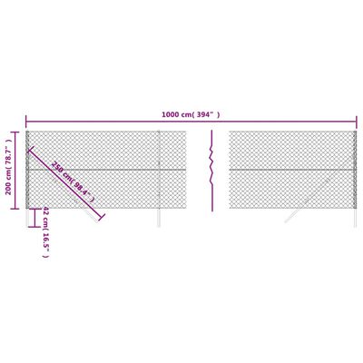 vidaXL Maschendrahtzaun Grün 2x10 m