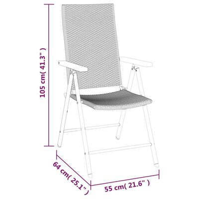 vidaXL 7-tlg. Garten-Essgruppe Schwarz und Braun Poly Rattan