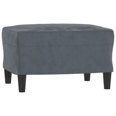 vidaXL 3-Sitzer-Sofa mit Hocker Dunkelgrau 180 cm Samt