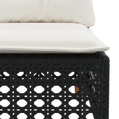 vidaXL 6-tlg. Garten-Sofagarnitur mit Kissen Schwarz Poly Rattan