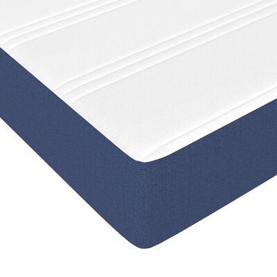 vidaXL Boxspringbett mit Matratze Blau 90x200 cm Stoff