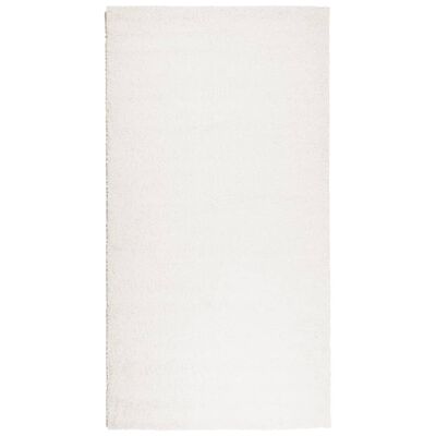 vidaXL Teppich Shaggy Hochflor Modern Creme 80x150 cm