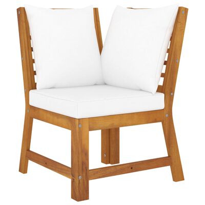 vidaXL 4-tlg. Garten-Lounge-Set mit Auflagen Creme Massivholz Akazie