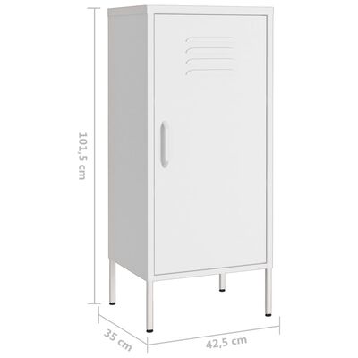 vidaXL Lagerschrank Weiß 42,5x35x101,5 cm Stahl