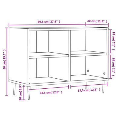 vidaXL TV-Schrank Weiß 69,5x30x50 cm Holzwerkstoff