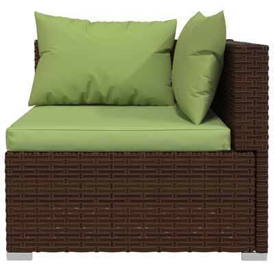 vidaXL 10-tlg. Garten-Lounge-Set mit Kissen Braun Poly Rattan