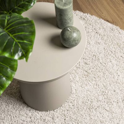 vidaXL Teppich Shaggy Hochflor Modern Creme 200x200 cm