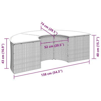 vidaXL Garten-Fußhocker mit Kissen Beige Poly-Rattan