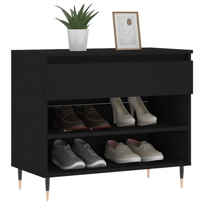 vidaXL Schuhregal Schwarz 70x36x60 cm Holzwerkstoff