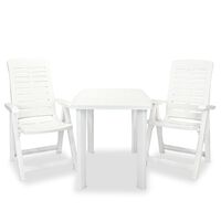 vidaXL 3-tlg. Bistro-Set Kunststoff Weiß