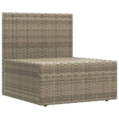 vidaXL 9-tlg. Garten-Lounge-Set mit Kissen Grau Poly Rattan