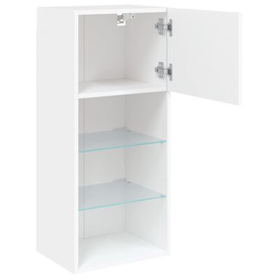 vidaXL TV-Schrank mit LED-Leuchten Weiß 40,5x30x90 cm