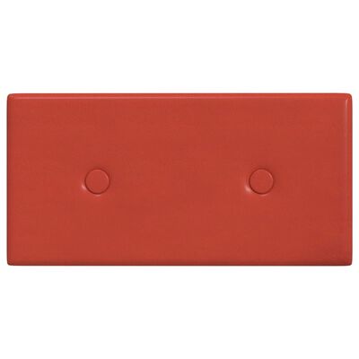 vidaXL Wandpaneele 12 Stk. Rot 30x15 cm Kunstleder 0,54 m²