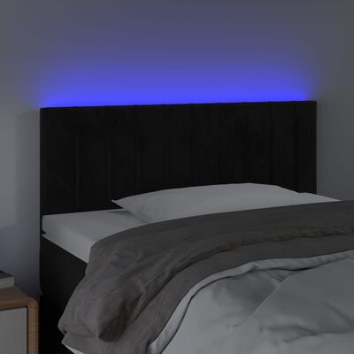 vidaXL LED Kopfteil Schwarz 80x5x78/88 cm Samt