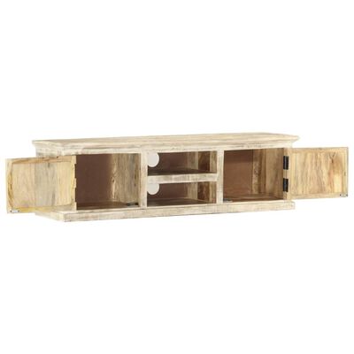 vidaXL TV-Schrank Weiß 130×30×36 cm Massivholz Mango