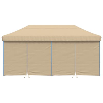 vidaXL Partyzelt Faltbar Pop-Up mit 4 Seitenteilen Beige