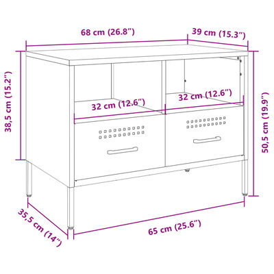 vidaXL TV-Schrank Senfgelb 68x39x50,5 cm Stahl