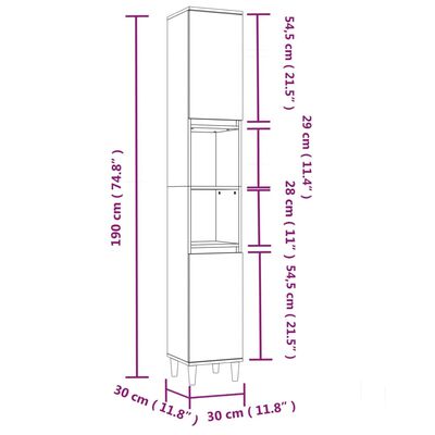 vidaXL 3-tlg. Badmöbel-Set Räuchereiche Holzwerkstoff