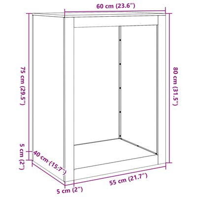 vidaXL Brennholzregal Weiß 60x40x80 cm Stahl