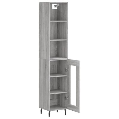 vidaXL Highboard Grau Sonoma 34,5x34x180 cm Holzwerkstoff