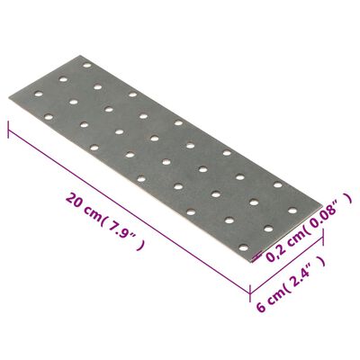 vidaXL Lochplatten 40 Stk. 2 mm 200x60 mm Verzinkter Stahl