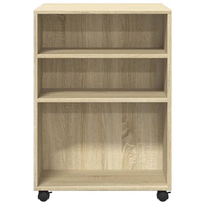 vidaXL Beistelltisch mit Rollen Sonoma-Eiche 55x60x78 cm Holzwerkstoff