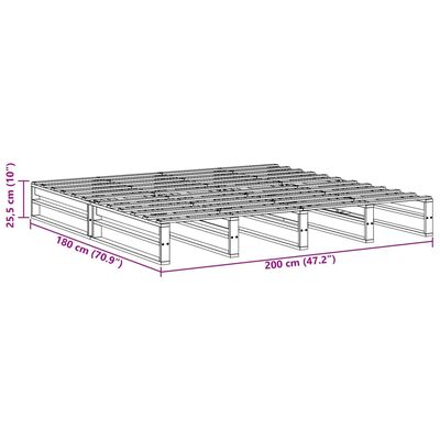 vidaXL Massivholzbett ohne Matratze Weiß 180x200 cm Kiefernholz