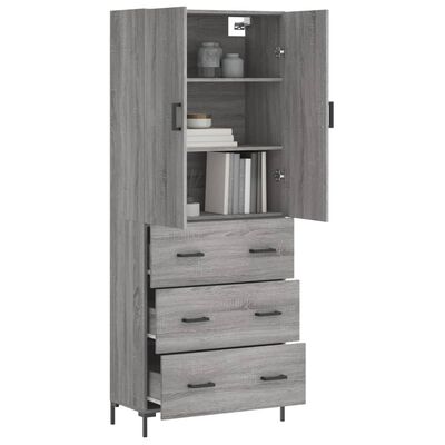 vidaXL Highboard Grau Sonoma 69,5x34x180 cm Holzwerkstoff