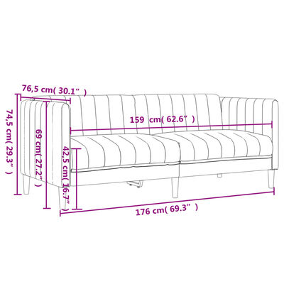 vidaXL Sofa 2-Sitzer Dunkelgrün Stoff