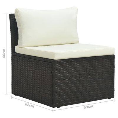 vidaXL 4-tlg. Garten-Lounge-Set mit Kissen Poly-Rattan Braun