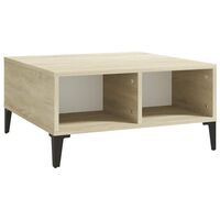 vidaXL Couchtisch Weiß und Sonoma-Eiche 60x60x30 cm Holzwerkstoff