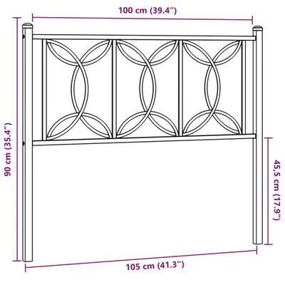 vidaXL Kopfteil Metall Weiß 100 cm