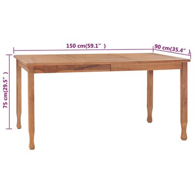 vidaXL 5-tlg. Garten-Essgruppe Massivholz Teak