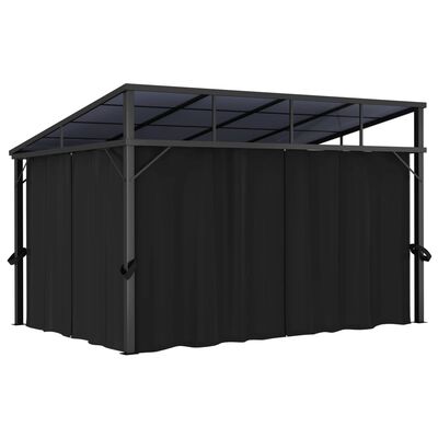 vidaXL Pavillon mit Vorhängen 405x294x244 cm Anthrazit