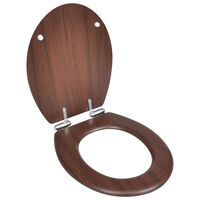 vidaXL Toilettensitz MDF Deckel mit Absenkautomatik Design Braun