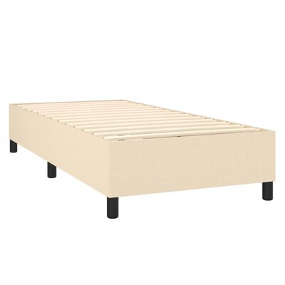 vidaXL Boxspringbett mit Matratze Creme 90x190 cm Stoff