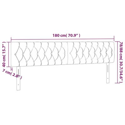 vidaXL LED Kopfteil Creme 180x7x78/88 cm Stoff