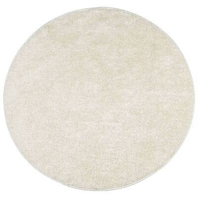 vidaXL Teppich ISTAN Hochflor Glänzend Creme Ø 160 cm