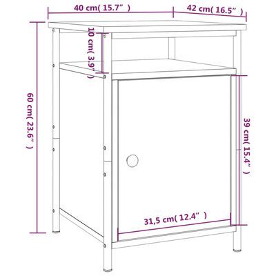 vidaXL Nachttisch Sonoma-Eiche 40x42x60 cm Holzwerkstoff