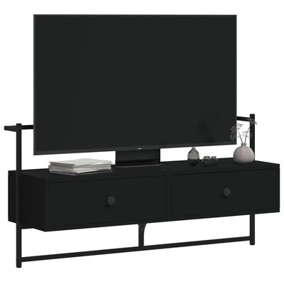 vidaXL TV-Wandschrank Schwarz 100,5x30x51 cm Holzwerkstoff