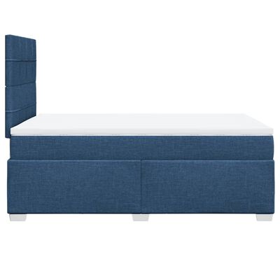 vidaXL Boxspringbett mit Matratze Blau 120x200 cm Stoff