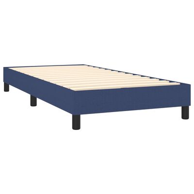 vidaXL Boxspringbett mit Matratze & LED Blau 80x200 cm Stoff