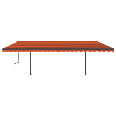 vidaXL Markise Manuell Einziehbar mit LED 6x3 m Orange und Braun