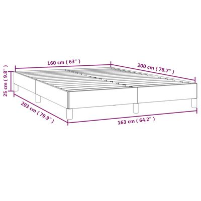 vidaXL Bettgestell ohne Matratze Creme 160x200 cm Stoff