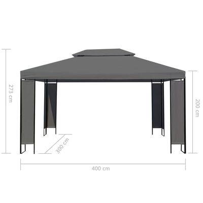 vidaXL Gartenpavillon Anthrazit 300×400 cm