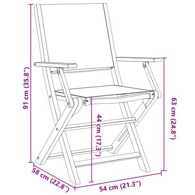 vidaXL 3-tlg. Bistro-Set Anthrazit Stoff und Massivholz