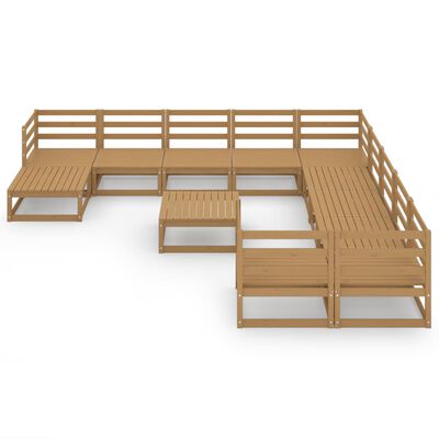 vidaXL 12-tlg. Garten-Lounge-Set Massivholz Kiefer