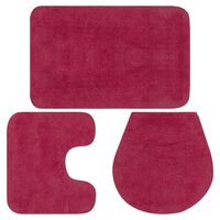 vidaXL Badematten-Set 3-tlg. Stoff Fuchsia